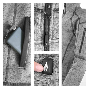 ActionHeat heated jacket showing battery pack pocket zipper and power button