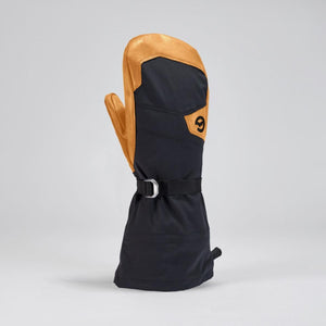 Gordini black and tan winter mitten with adjustable wrist strap