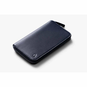 Navy blue Bellroy leather zip wallet