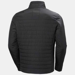 Back view of a black Helly Hansen quilted jacket