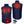 ActionHeat navy blue heated vest showing heating element placement and battery pack with charging cable