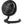 Black Vornado air circulator fan with a circular grill and curved stand