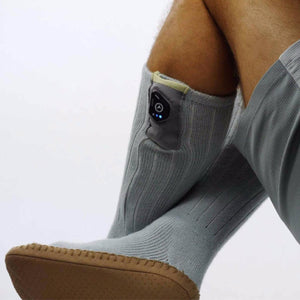 FNDN heated socks with battery control unit on the side