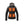 Kelvin black hooded heated jacket with four glowing orange heating panels on the chest and waist