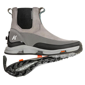 Korkers grey waterproof ankle boot with interchangeable lugged outsole