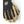 Hestra black and tan leather glove with brand logo patch