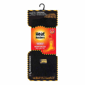 Heat Holders Worxx original thermal socks in black with reinforced heel and toe