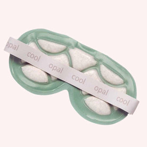 Opal Cool green gel eye mask with white elastic strap