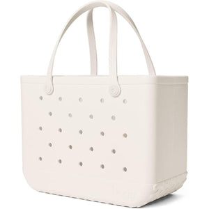 White Bogg Bag tote with perforated design and two handles