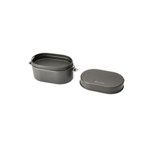 Snow Peak oval aluminum mess tin with lid removed