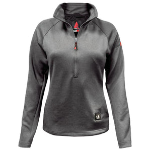 ActionHeat grey womens long sleeve quarter zip fleece pullover