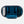 Blue electronic device with a white power button and a clip on the back