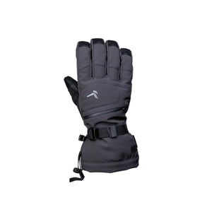 Kombi grey winter glove with adjustable wrist strap and zipper pocket