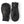 Hestra black leather mittens with velcro wrist straps