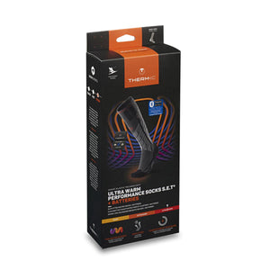 Therm-ic ultra warm performance heated socks with batteries in retail packaging