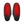Bottom view of grey slippers showing red heating elements on the soles