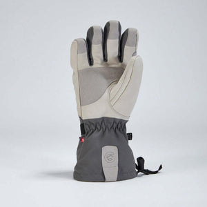Gordini grey and beige insulated winter glove with adjustable wrist strap