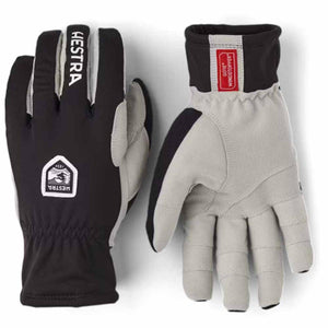 Hestra black and grey windproof gloves with Gore Windstopper label