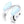 White Alphacool portable neck fan with blue digital display and airflow effect