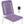 UTK Technology purple heated seat cushion with digital controller on a white chair