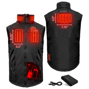 ActionHeat Cleveland Browns heated vest showing heating element placement and battery pack