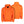 Mobile Warming orange hooded sweatshirt shown from front and back views