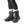 Baffin black lace up boots with side zippers worn with grey and white striped socks