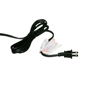 World Marketing black power cord with safety warning tag