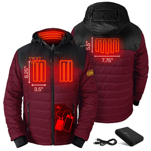 ActionHeat Washington Commanders 5V Men's Colorblock Puffer Battery Heated Jacket
