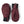 Pair of burgundy Hestra leather mittens with black cuffs