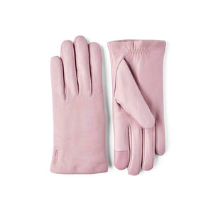 Hestra light pink leather gloves