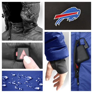 ActionHeat Buffalo Bills 5V Women's Colorblock Puffer Battery Heated Jacket