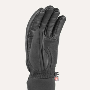 SealSkinz black leather and fabric winter glove