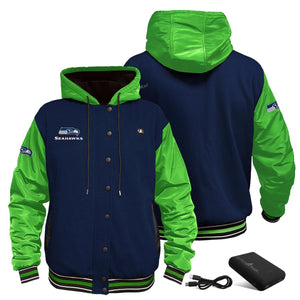 ActionHeat Seattle Seahawks 5V Battery Heated Varsity Jacket