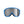 POC blue ski goggles with silver mirrored lens