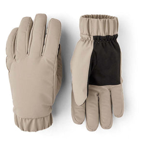 Hestra beige and black insulated winter gloves