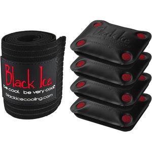 Black Ice cooling wrap with four rectangular cooling packs