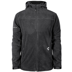 Gerbing black hooded fleece jacket with front zipper and logo