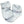 Pair of light blue plush baby booties with folded cuffs