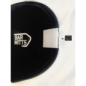 Bar Mitts handlebar cover showing cracking on the reflective material strip