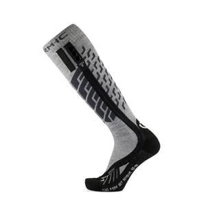 Therm-ic grey and black heated ski sock with battery attachment point