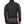 Back view of a black athletic jacket with grey sleeve panels and a high collar