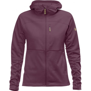 FjallRaven purple zip up hooded jacket with chest pocket