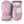 Hestra pink mittens with grey ribbed cuffs and white leather palm detail