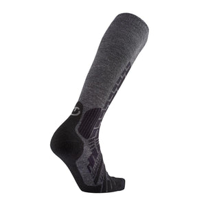 Icebreaker merino wool over the calf ski sock in charcoal grey and black