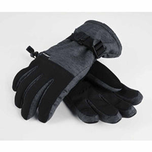 Seirus grey and black winter gloves with adjustable wrist strap