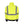 Back view of Radians high visibility yellow safety jacket with reflective stripes and black cuffs