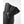 Close up of black Hestra leather glove cuff with silver zipper detail