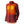 Red quilted heated jacket with visible internal heating elements on the chest