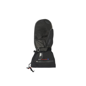 Lenz black heated mitten with adjustable wrist strap and battery compartment